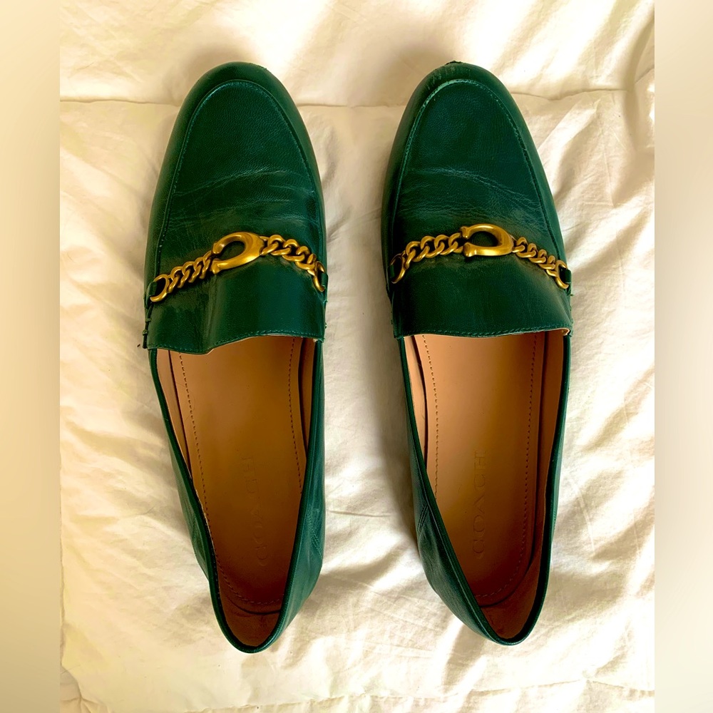Vintage Coach men’s green leather loafers size 11